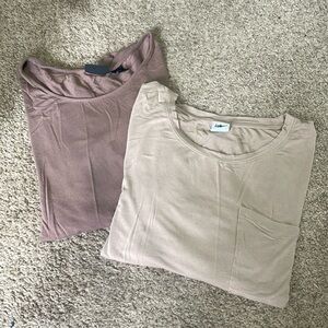 Women’s Basic Neutral Tees Lot of 2